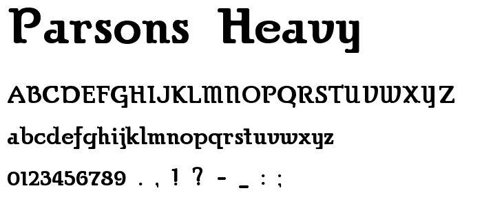 Parsons Heavy font
